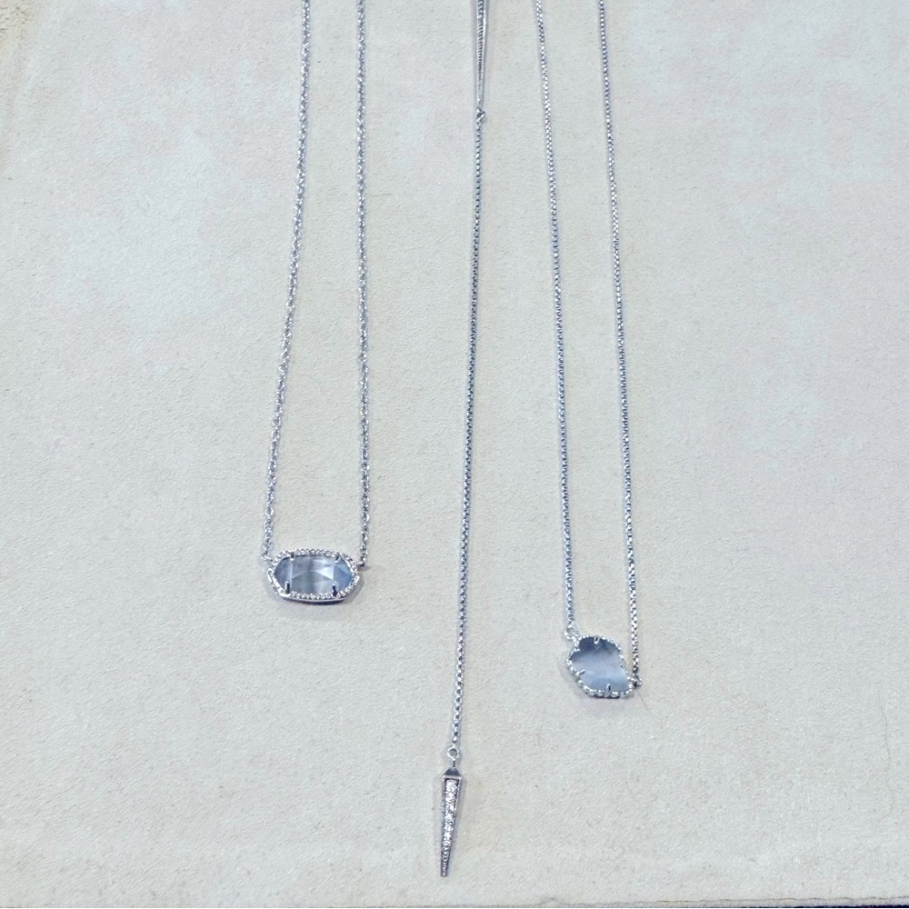 Kendra Scott silver tone necklace bundle